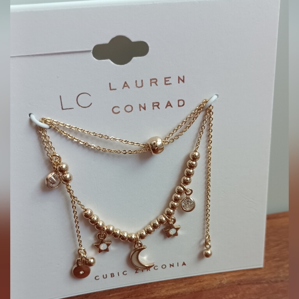 LC LAUREN CONRAD STAR AND MOON ADJUSTABLE BRACELET - Picture 3 of 3